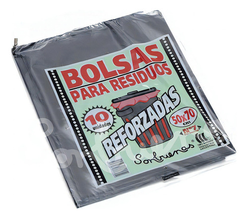 Bolsas Residuos 50x70 Reforzadas Pack 10u Negras