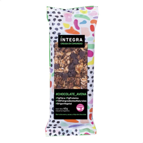 Barra De Cereal Integra Chocolate Avena 40g Proteina + Fibra
