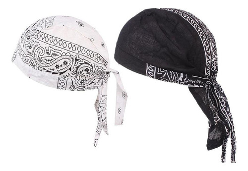 Aa 2 Bandanas Skull Durag Para Queda De Cabelo, Lenço Mus
