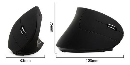 Imagen 7 de 7 de Mouse Inalámbrico Ergonómico Recargable Con 6 Botones 3 Dpi