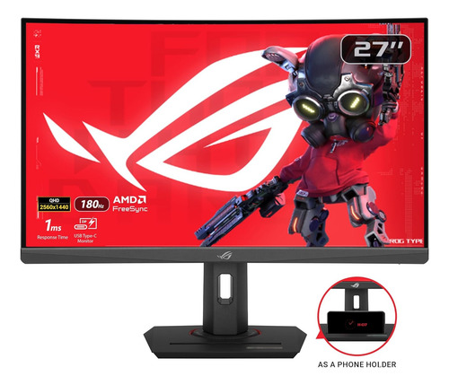 Monitor 27 Asus Rog Strix Xg27 Fsync Gsync 2k 180hz Usb-c Va