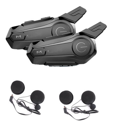 2 Piezas Intercomunicador Bluetooth Casco Completo De Motoci