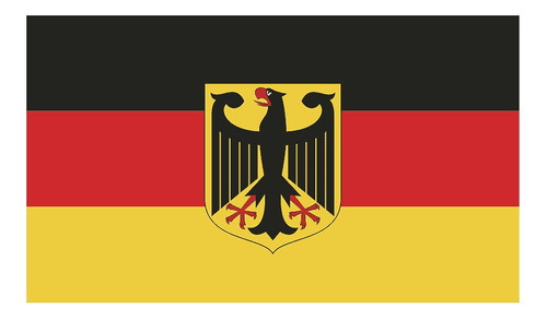 Bandera Alemania Con Escudo Preparado En Poliester 60x90 Cm.