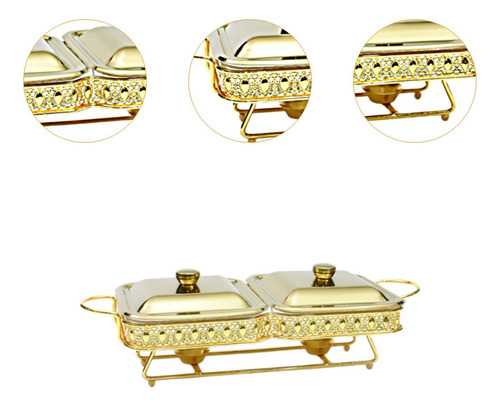 Plato De Frotamiento Para Servidor De Buffet, Accesorios Oro
