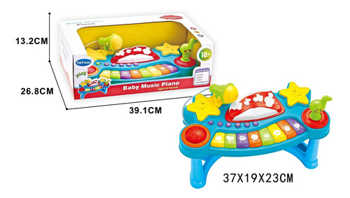 Piano Teclado Com Microfone De Brinquedo Educativo Som E Luz Cor Colorido