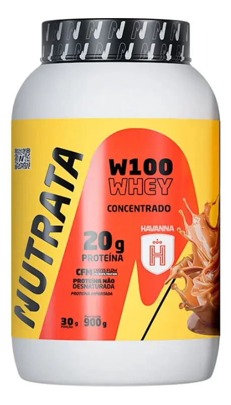 W100 Whey Concentrado Pote 900g Dulce de Leche Havanna Nutrata