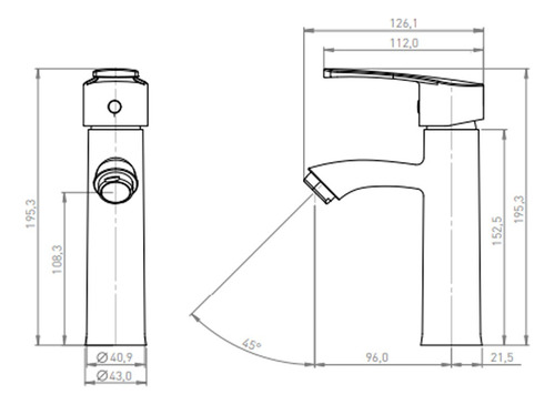 Llave Monomando Lavatorio Alabama Pmb