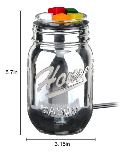 Calentador De Fragancia De Cristal Quemador De Cera Negro
