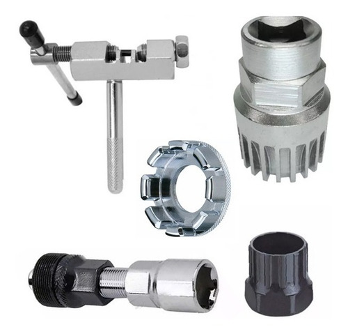 Kit Ferramenta Bike Extrator Pedivela Cassete Saca Corrente