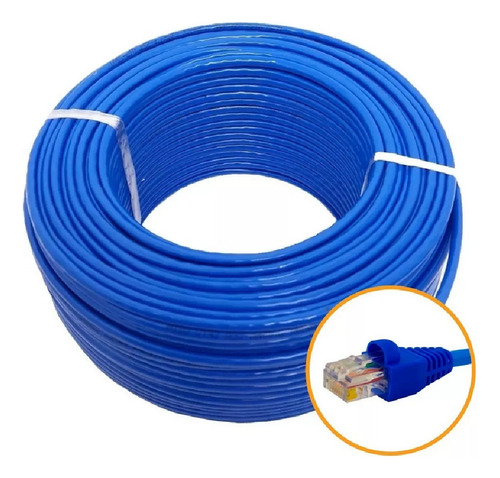 Cabo Rede Cat5e Azul 4m Metros Internet Net Utp Montado