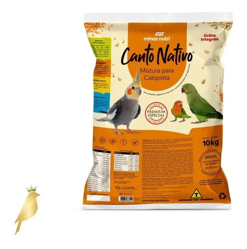 Canto Nativo Mistura Para Calopsita 10kg - Minas Nutri