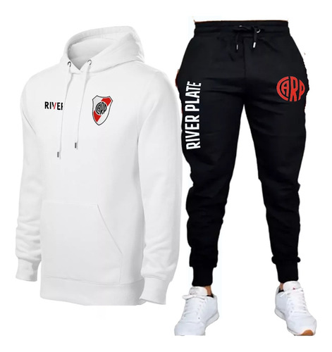 Conjunto Jogging Pantalon + Buzo Canguro / River Plate