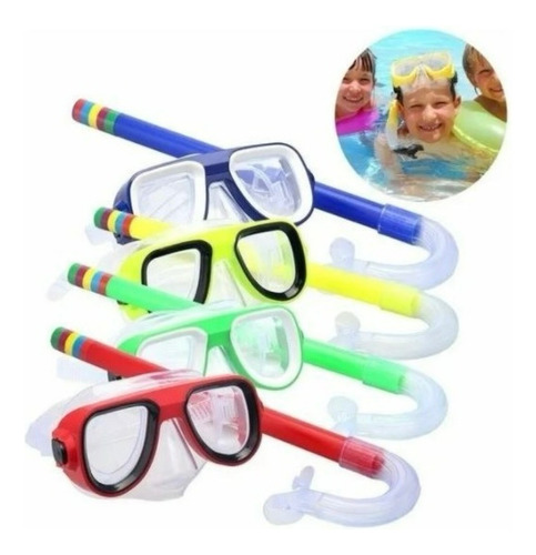 Set De Buceo Infantil Snorkel Para Piscina Playa Niños Gafas