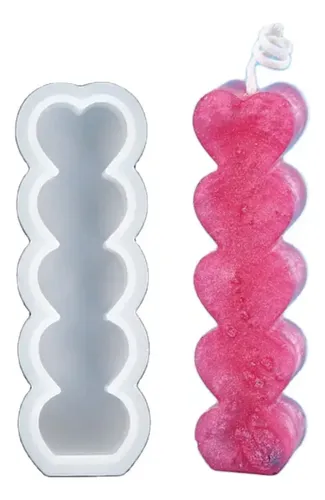 Molde De Silicona Corazones 3d Velas Artesanías