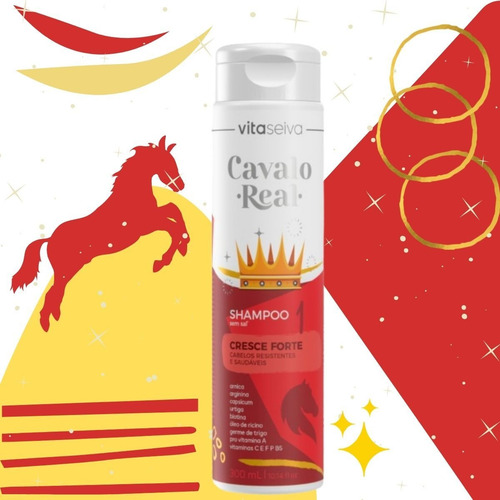 Imagem 2 de 9 de Shampoo Sem Sal Cavalo Real 300ml Lançamento Vs
