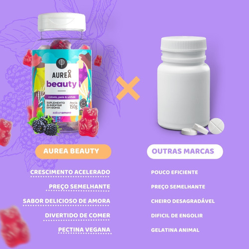 Imagem 5 de 9 de Kit Aurea Beauty - Crescimento Capilar | Vegano Importado