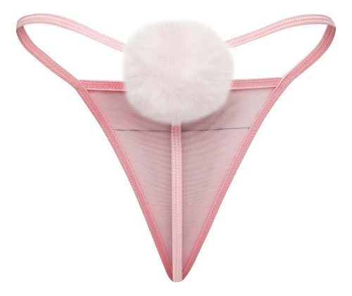 Tanga Colaless Bompacha De Malla Con Diseño De Pompón
