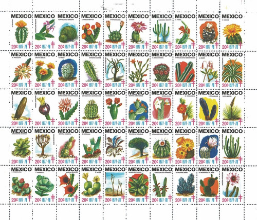 Estampillas Tuberculosis 1977 Cactus Mexicanos (Usado)