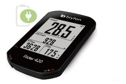 Ciclocomputador Bryton Rider 420 T + Sensor Cad + Hrm