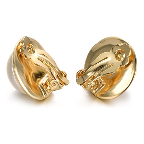 Aretes De Clip Redondos De Perlas Para Mujer
