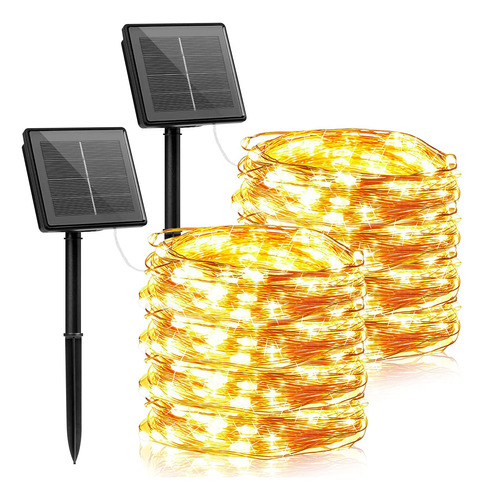 Luz Solar Para Exterior Pie Led Modo Tira Blanca Calida Boda