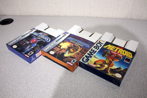 Imagen 2 de 4 de 3 Cajas Customs Para Metroid 2 + Fusion + Zero Mission