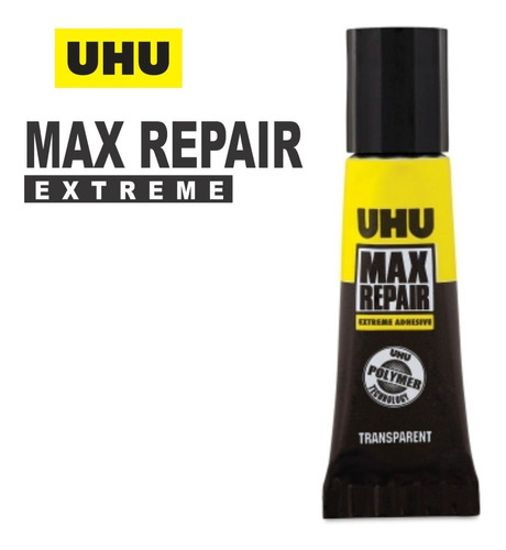 Pegamento Universal UHU MAX REPAIR color transparente no tóxico