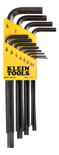 Juego 12 Llaves Allen Std Klein Tools® Uso Rudo Made In Usa Color Amarillo