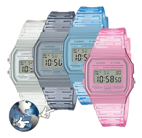 Reloj Casio Digital F-91ws Vintage Nuevos Colores  