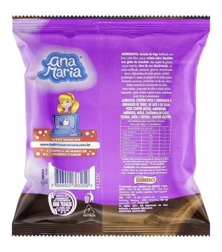 Imagem 2 de 4 de Bolinho Gotas De Chocolate Recheio Chocolate Ana Maria 70g