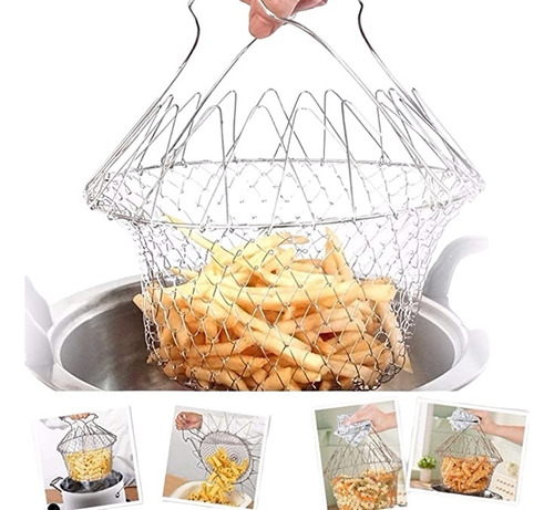 Cesta Plegable De Acero Inoxidable Para Freir
