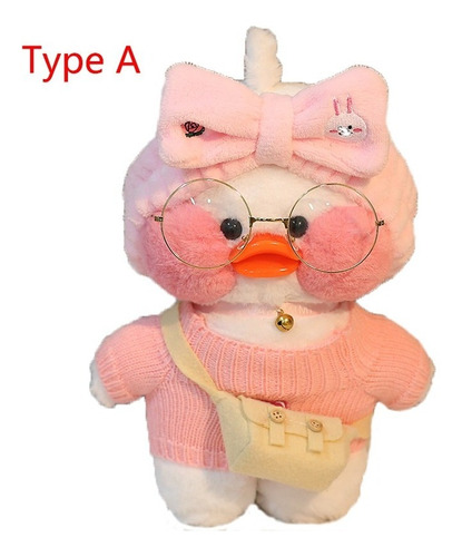 Lalafanfan Café Peluche, Patito Blanco Con Accesorios