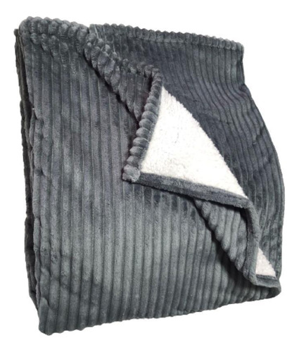 Cobertor Cinza Chumbo Dyuri Com Sherpa 1,80 X 2,20