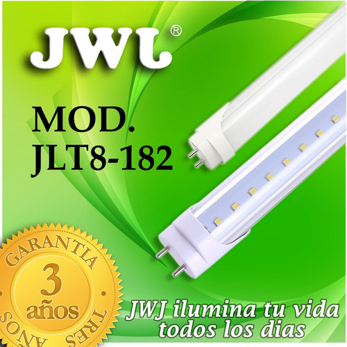 Tubo Led T8 18w Trans Luz Blanca 10 Pzs Con Conectores Jwj Color Blanco