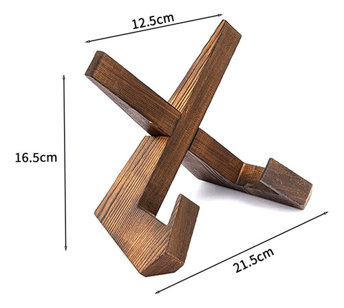 Cyz Expositor De Madera Con Soporte Para Platos Y Libros De