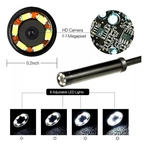 Mini Cámara Endoscópica Android/win/mac Inspección 5mt Usb