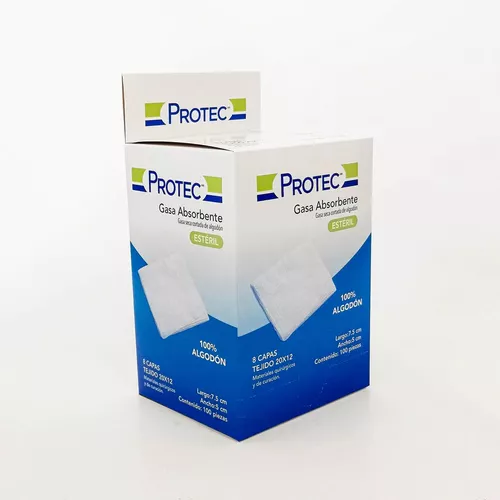 Gasas Estériles Protec Absorbentes 7.5cm X 5cm C/100 Piezas