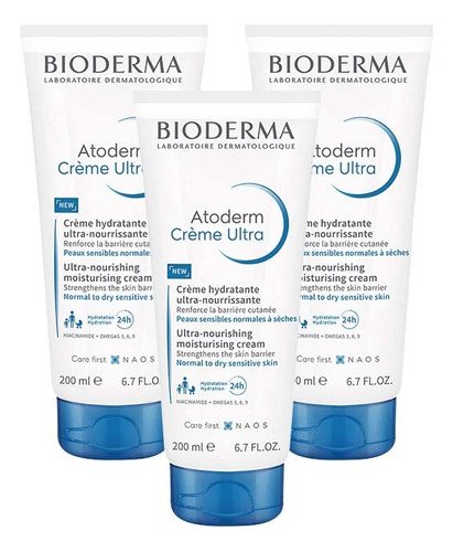 Bioderma Atoderm Crema Hidratante 200 Ml Pack De 3 Piezas