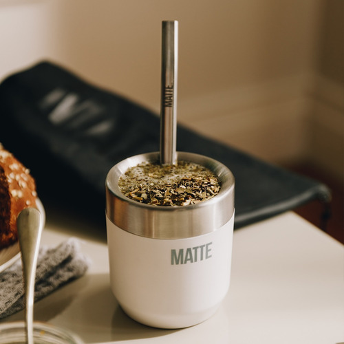 Imagen 10 de 10 de Mate Ds Line + Bombilla Acero Inoxidable + Tambo Yerbero