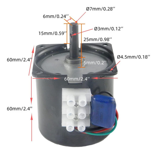 Motor Síncrono Chancs 60ktyz 220v 10rpm Com Fio De Suporte