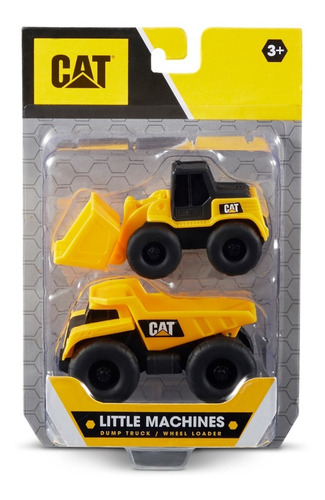 Excavadora Remolque Camión Topadora  Cat Juguete 8cm Pack X2