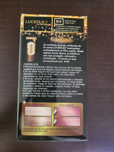 Luckylily Tintura 100% Cobertura Canas S14 Rosa Bonito
