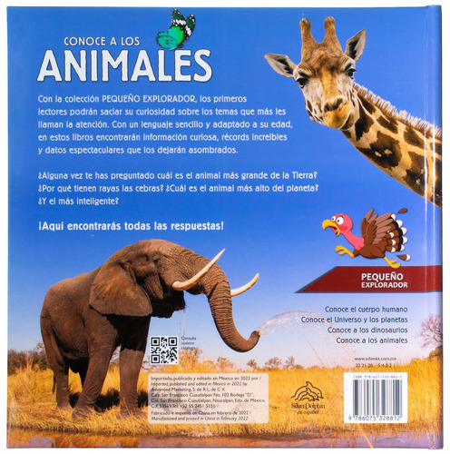 Pequeño Explorador: Conoce a los Animales.: Libro Infantil Pequeño Explorador : Conoce a los animales, de Juan García. Editorial Silver Dolphin (en español), tapa dura en español, 2022