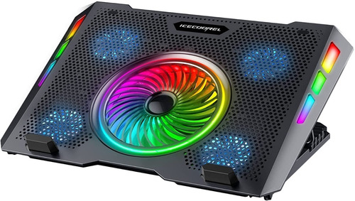 Base Fan Cooler Laptop Rgb 5 Fan 2usb 17 Importada 