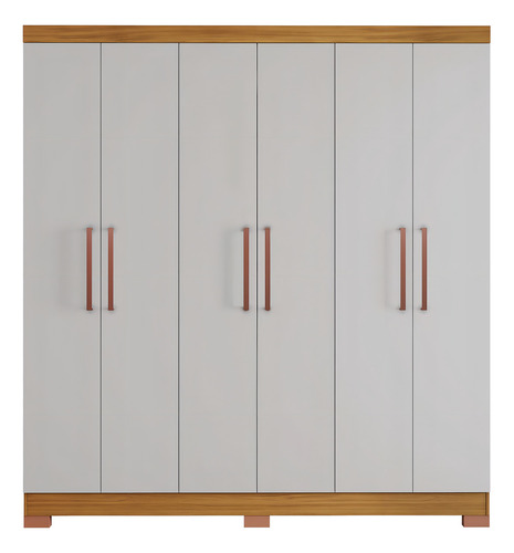 Guarda-roupa Notável Móveis Notável Móveis Cor Freijó Trend/off White De Mdp Com 6 Portas