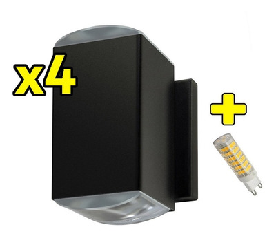 Pack X 4 Bidireccional 2 Lente Óptico Con Led G9 6w Exterior