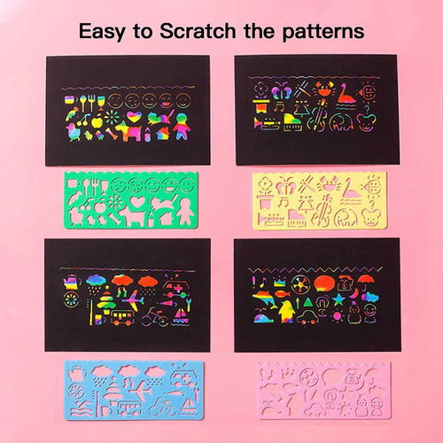 Kit De Libro De Pintura Para Rainbow Rascar Paper Niños 71pc