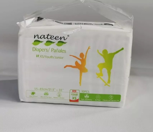 Pañal Junior Nateen Talla Xs (55-85 Cm) (pack 4x10 Uni) Género Sin género