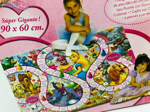 Imagen 5 de 5 de Juego De Mesa Disney Gigante 60x90 Cm Dorso P/pintar Kreker
