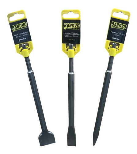 Kit Cincel Plano Pala Punta Sds Plus 250mm+mecha 6,8,10 X 16